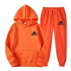 2025 Winter Hoodie Sets Men Fashion Fleece Red Hoodies Black Brand Pants Casual Jogger Suit Tracksuit Sweatshirt Woman Pullover