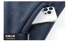 Maxbarley Men’s Winter Fleece Sportswear Set – Warm Retro Jacket & Pants Tracksuit