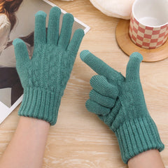 Winter Touchscreen Full-Finger Gloves – Warm Fleece Knit Gloves for Men & Women