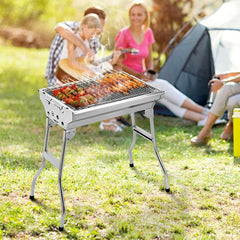 Portable Stainless Steel Foldable Charcoal BBQ Grill – Multi-Function Outdoor Camping & Picnic Barbecue