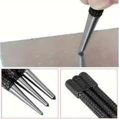 3PCS High-Carbon Steel Center Punch Set – Non-Slip Center Pin for Metal & Wood