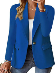2025 Women’s Oversized Button Suit Coat – Long Sleeve Lapel Office Jacket