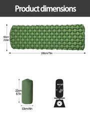 Ultralight Folding Camping Sleeping Pad with Pillow – Inflatable Air Mat for Outdoor Travel, Beach & Hiking