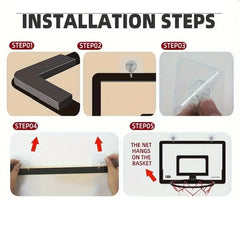 Mini Indoor Basketball Hoop Set – Wall & Door Mounted for Kids & Adults