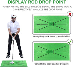 Golf Training Swing Mat – Impact Marking & Direction Detection Practice Pad