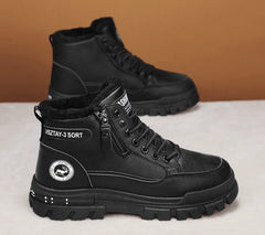 Men’s Winter Plush High-Top Snow Boots – Thick Warm Cotton Outdoor Shoes