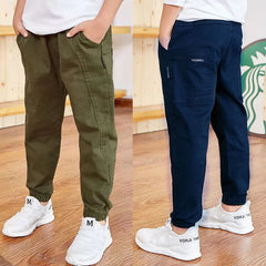 Boys Cotton Sports Pants – Casual Spring & Autumn Trousers (3–13 Years)