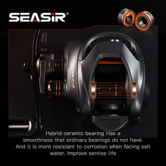 SEASIR Cast X2 7.3:1 Baitcasting Reel – Hybrid Ceramic Bearings & N52 Magnetic Brake