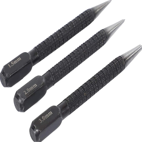 3PCS High-Carbon Steel Center Punch Set – Non-Slip Center Pin for Metal & Wood