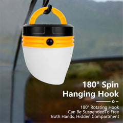 Portable LED Camping Lantern – Waterproof Tent Light with Hook