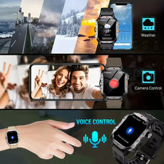KESHUYOU Smart Watch 2.01″ HD – Bluetooth Calling & LED Flashlight