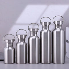 Stainless Steel Water Bottle – 500/750/1000ml Sports Flask