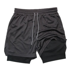 Men’s 2-in-1 Double-Layer Fitness Shorts