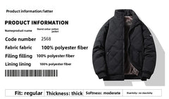 Men’s Stand Collar Windproof Cotton Jacket – Light Business Casual Autumn/Winter Coat