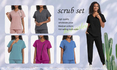 Unisex Medical Scrubs Set – High-Quality SPA, Clinic, and Veterinary Work Uniform