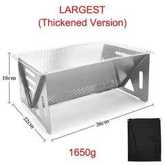 304 Stainless Steel Portable BBQ Grill – Foldable Camping Kit