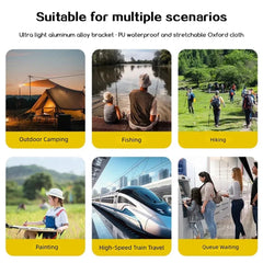 Foldable Backpack Stool – Portable Outdoor Fishing & Camping Chair with Storage Bag