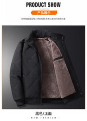 Men’s Thick Warm Winter Parka – Cotton Padded Casual Stand Collar Jacket