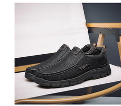 LETCOMFIT Men’s Slip-On Leather Loafers – Anti-Skid All-Season Shoes