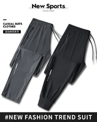 Men’s Ice Silk Quick-Dry Pants – Lightweight, Elastic, and Breathable Summer Trousers