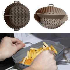 Divided Silicone Airfryer Liner – Reusable Non-Stick Baking Tray for Pizza, Chicken & Fries