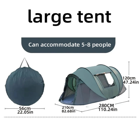 5–8 Person Automatic Pop-Up Camping Tent – Waterproof Quick Opening Outdoor Shelter