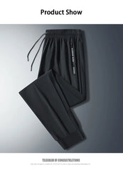Men’s Quick-Dry Running Pants – Zipper Fitness Trousers