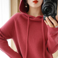 2025 Women’s Knit Hooded Sweater – Warm Autumn/Winter Casual Pullover