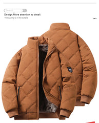 Men’s Stand Collar Windproof Cotton Jacket – Light Business Casual Autumn/Winter Coat