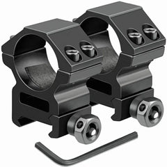 2PCS Scope Mount Rings — 25.4/30mm for 11mm & 20mm Dovetail/Picatinny + Flashlight Mount