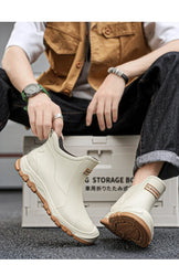 Men’s Waterproof Warm Rubber Rain Boots – Anti-Slip Fishing & Work Shoes