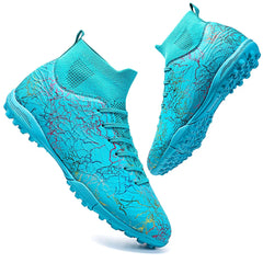 Men’s High-Top Soccer Shoes – Turf Training Anti-Slip Cleats