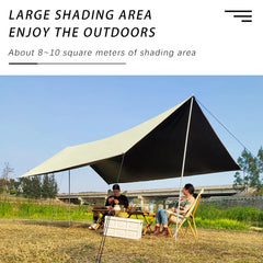 Black Coated Camping Tarp – 99% UV Block Waterproof Sun Shelter Canopy