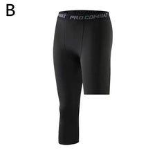 Men’s One-Leg Basketball Compression Tights – Athletic Base Layer Pants