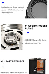 Widesea Camping Cooking System – Portable Gas Stove & Heat Exchanger Cookware Set