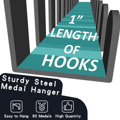 Sports Medal Display Rack – Metal Hanger for Ribbons & Medals