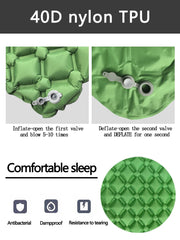 Ultralight Folding Camping Sleeping Pad with Pillow – Inflatable Air Mat for Outdoor Travel, Beach & Hiking