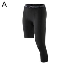 Men’s One-Leg Basketball Compression Tights – Athletic Base Layer Pants