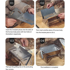 Stainless Steel Portable Camping Grill Set