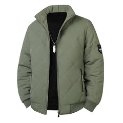 Men’s Thick Warm Winter Parka – Cotton Padded Casual Stand Collar Jacket