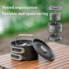 Naturehike Camping Cookware Set – Aluminum Alloy Pot Set for 4–7 People