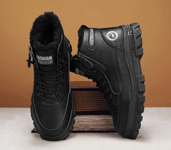 Men’s Winter Plush High-Top Snow Boots – Thick Warm Cotton Outdoor Shoes