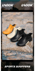 Unisex Short Tube Waterproof Rain Boots – Non-Slip Slip-On Outdoor Rubber Shoes