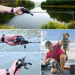 Sougayilang Baitcasting Fishing Rod & Reel Combo Kit – 5-Section Rod with Aluminum Spool Reel for Freshwater Bass Fishing