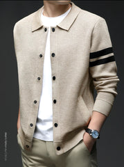 Men’s Knitted Cardigan Sweater – Fashionable Autumn/Winter Collar Jacket