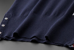 Luxury Men’s Striped Knit Sweater – Trendy Round Neck Autumn/Winter Pullover