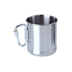 Stainless Steel Camping Mug – 250ml/500ml Cup with Carabiner Handle