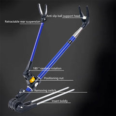 Stainless Steel Telescopic Fishing Rod Holder – Dual-Purpose Bracket (1.7M/2.1M/2.4M)