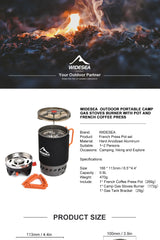 Widesea Camping Cooking System – Portable Gas Stove & Heat Exchanger Cookware Set