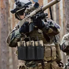 Tactical Triple Mag Holder – Open-Top MOLLE Magazine Pouch for M4/M16/AK